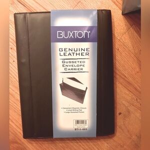 Buxton Leather Envelope Carrier Black- NWT